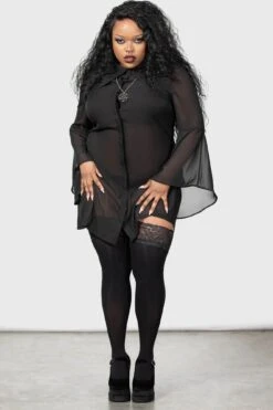 Arlene Shirt Dress [PLUS] -Plus Size Shop ARLENE SHIRT DRESS PLUS W D