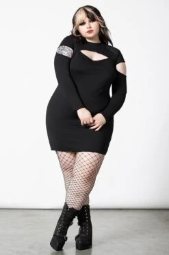 Cosmic Shift Long Sleeve Dress [PLUS] -Plus Size Shop COSMIC SHIFT LONG SLEEVE DRESS PLUS W D