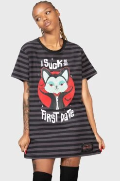 Purrrfect Pairing T-Shirt Dress -Plus Size Shop PURRFECT PAIRIN TSHIRT DRESS W E