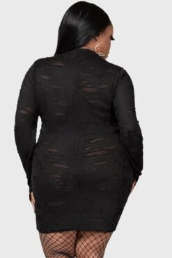 Sinners Glimmer Long Sleeve Dress [PLUS] -Plus Size Shop SINNERS GLIMMER BODYCON DRESS PLUS W E