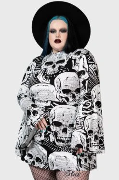 Skeleton Season Mini Dress [PLUS] -Plus Size Shop SKELETON MINI DRESS PLUS W D